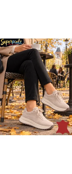 Pantofi Casual Damă din Piele Naturală Întoarsă Super ușori