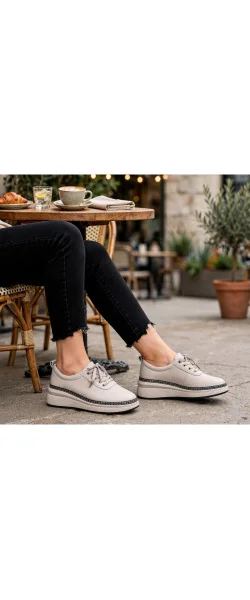 Pantofi casual dama piele naturala cu varf rotund si talpa flexibila