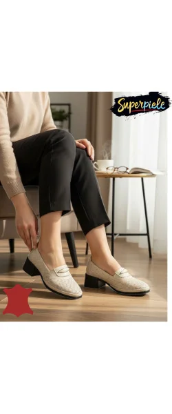 PANTOFI ELEGANTI DIN PIELE NATURALA CU TOC MIC Gros