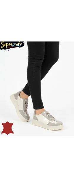Pantofi casual damă din piele naturală cu piele întoarsă cu talpă groasa