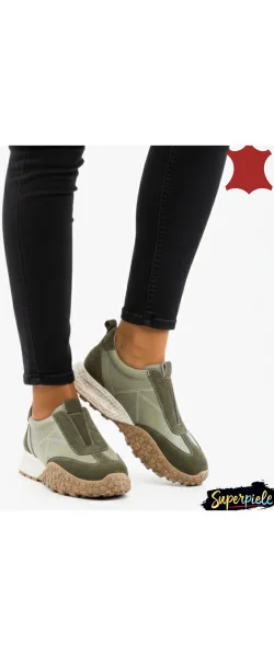 Pantofi sport casual din piele întoarsă pentru femei