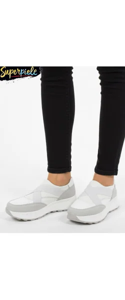 pantofi casual dama din piele naturală fără Siret cu elastici