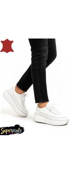 Pantofi casual dama piele naturala cu talpa groasa