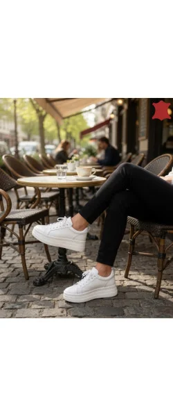 Pantofi casual dama piele naturala cu talpa inalta
