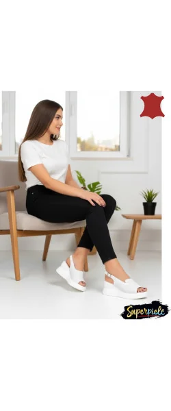 Sandale damă piele naturală cu platformă