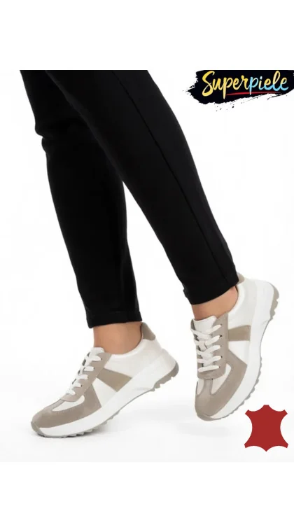 Pantofi casual damă din piele naturală întoarsă cu piele naturală