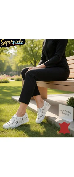 Pantofi casual din piele naturală, culoare grey Leather cu perforații decorative
