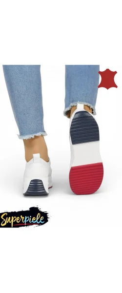 Pantofi casual damă din piele naturală cu talpă groasă și șireturi