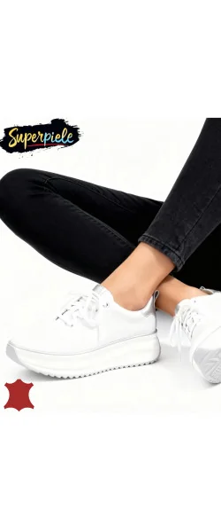 Pantofi casual dama piele naturala cu varf rotund și talpă groasă