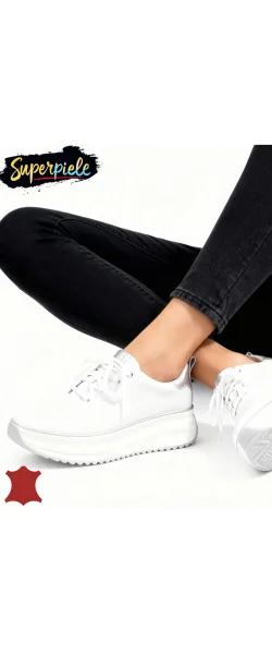 Pantofi casual dama piele naturala cu varf rotund și talpă groasă