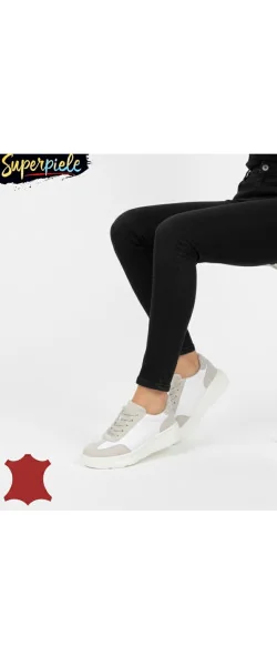 Pantofi casual damă din piele naturală cu piele întoarsă cu talpă groasa