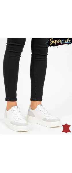 Pantofi casual din piele pentru femei cu șireturi F002-459