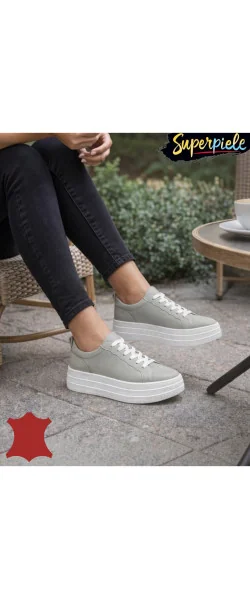 Pantofi casual dama piele naturala cu talpa inalta
