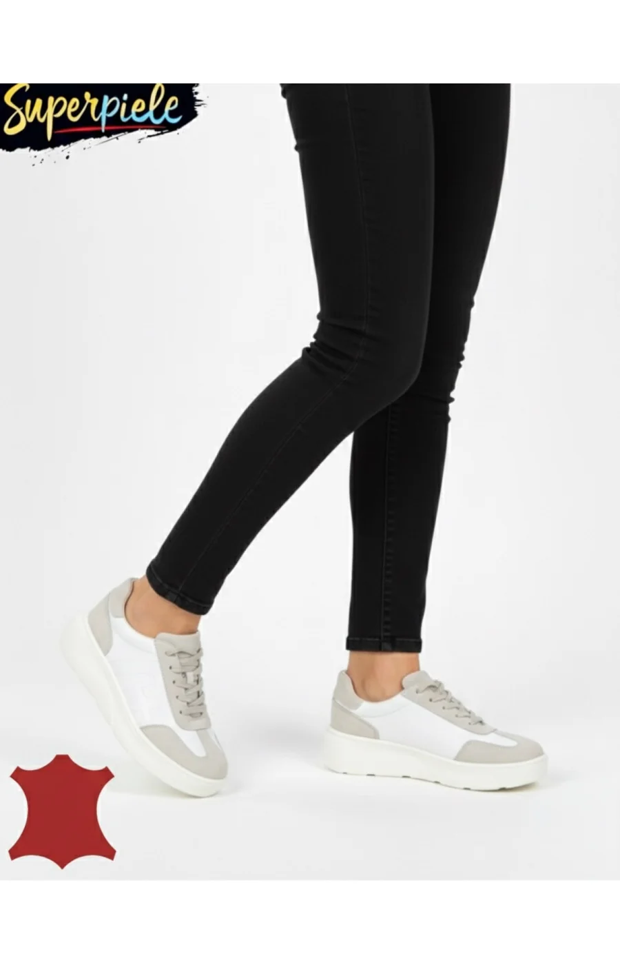 Pantofi casual damă din piele naturală cu piele întoarsă cu talpă groasa