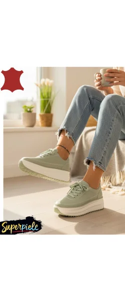 Pantofi casual dama piele naturala cu talpa groasa