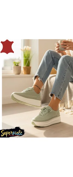 Pantofi casual dama piele naturala cu talpa groasa