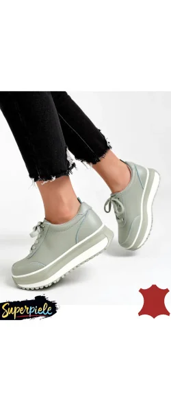 Pantofi casual dama piele naturala cu talpă groasă