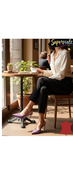 Pantofi eleganți decupați din piele naturală lăcuită cu vârf ascuțit