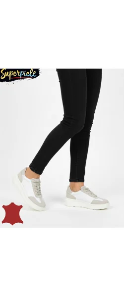 Pantofi casual damă din piele naturală cu piele întoarsă cu talpă groasa