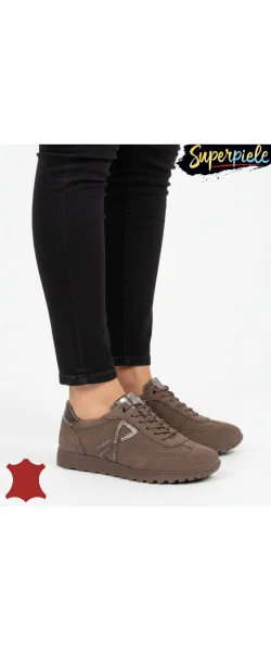 Pantofi casual damă cu talpă ușoară din piele naturală