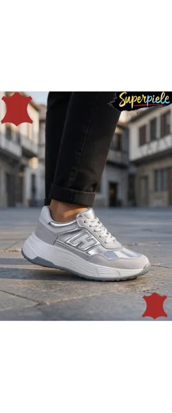 Sneakers Damă la modă din Piele Naturală cu Talpă groasă