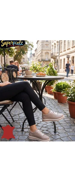 PANTOFI CASUAL DAMĂ COMOZI DIN PIELE NATURALĂ CU ȘIRETURI