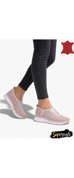 Balerini casual perforați din piele naturală Cu Accesoriu steluță