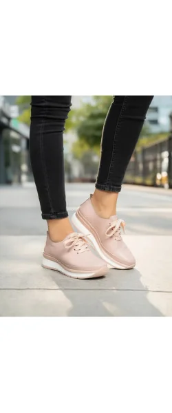 Pantofi casual damă comozi din piele naturală moale cu șireturi