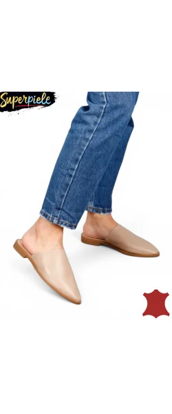Mules damă din piele naturală handmade calitate premium