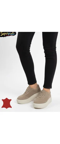 Pantofi casual dama din piele naturală cu talpa groasă