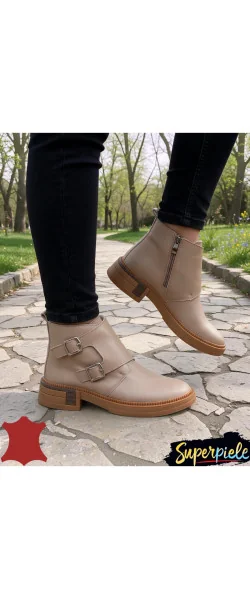 Ghete scurte căptușite damă din piele naturală