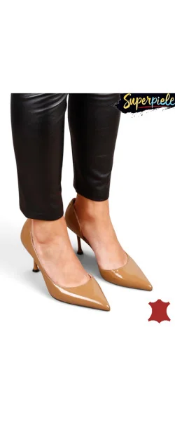 Pantofi Slingback din Piele Naturală Lăcuită – Toc Subțire 9 cm