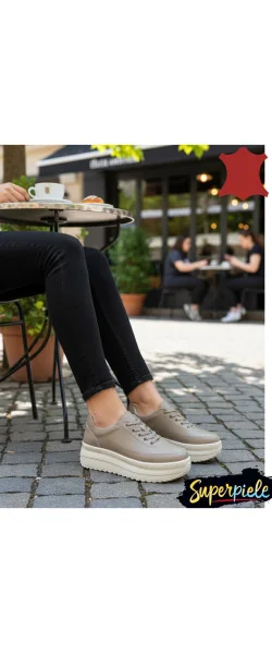 Pantofi casual dama piele naturala cu talpa groasa