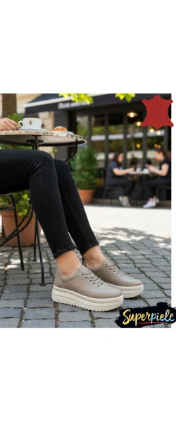 Pantofi casual dama piele naturala cu talpa groasa