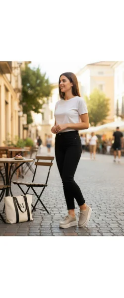 Pantofi casual dama piele naturală cu platformă