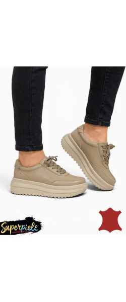 Pantofi casual dama piele naturala cu talpă groasă
