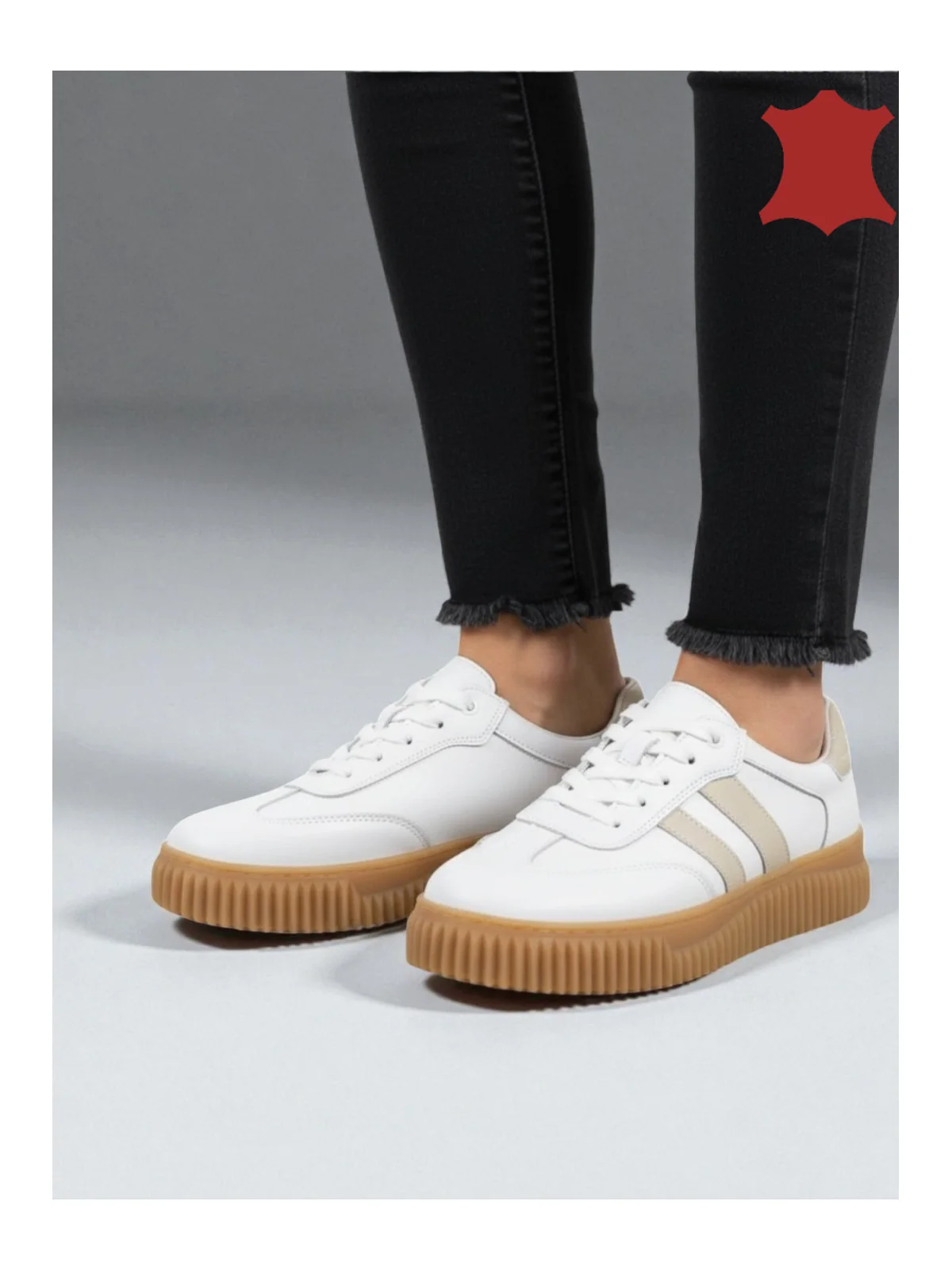 SNEAKERS DAMA CASUAL PIELE NATURALA