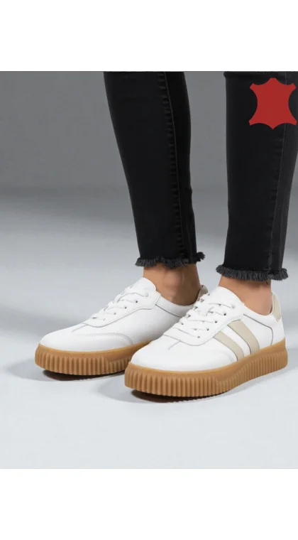 SNEAKERS DAMA CASUAL PIELE NATURALA