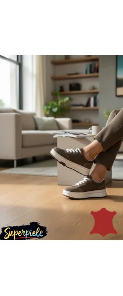 Pantofi casual dama piele naturala intoarsa ,cu talpa groasă Inchidere siret