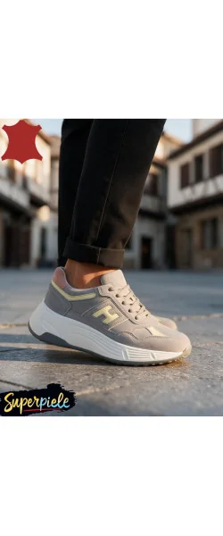 Sneakers Damă la modă din Piele Naturală cu Talpă groasă