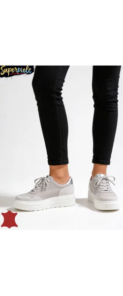 Pantofi casual dama piele naturala cu varf rotund si inchidere sireturi
