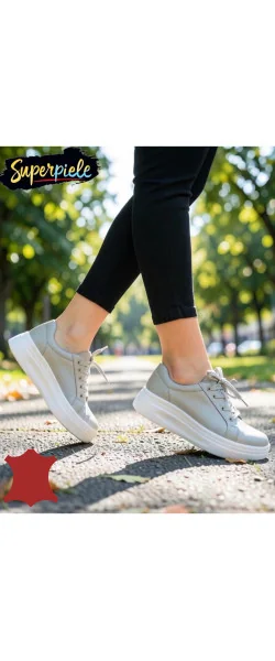 Pantofi casual dama la modă din piele naturala cu talpa groasa