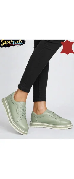 PANTOFI CASUAL DAMĂ COMOZI DIN PIELE NATURALĂ CU ȘIRETURI