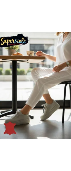 Pantofi casual din piele naturală pentru femei cu talpă groasă