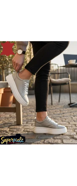 Pantofi casual dama piele naturala cu talpa inalta