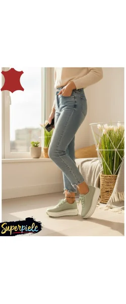 Pantofi casual dama piele naturala cu talpa groasa
