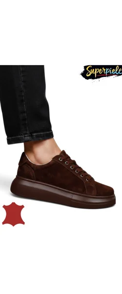 Pantofi damă casual din piele naturală cu talpă groasă