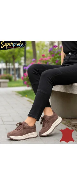 Pantofi Casual Damă din Piele Naturală Întoarsă Super ușori