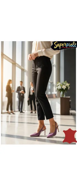 Pantofi eleganți decupați din piele naturală lăcuită cu vârf ascuțit