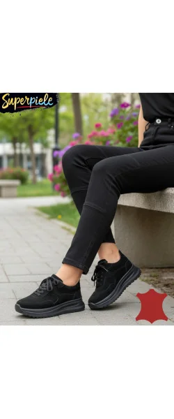 Pantofi Casual Damă din Piele Naturală Întoarsă Super ușori